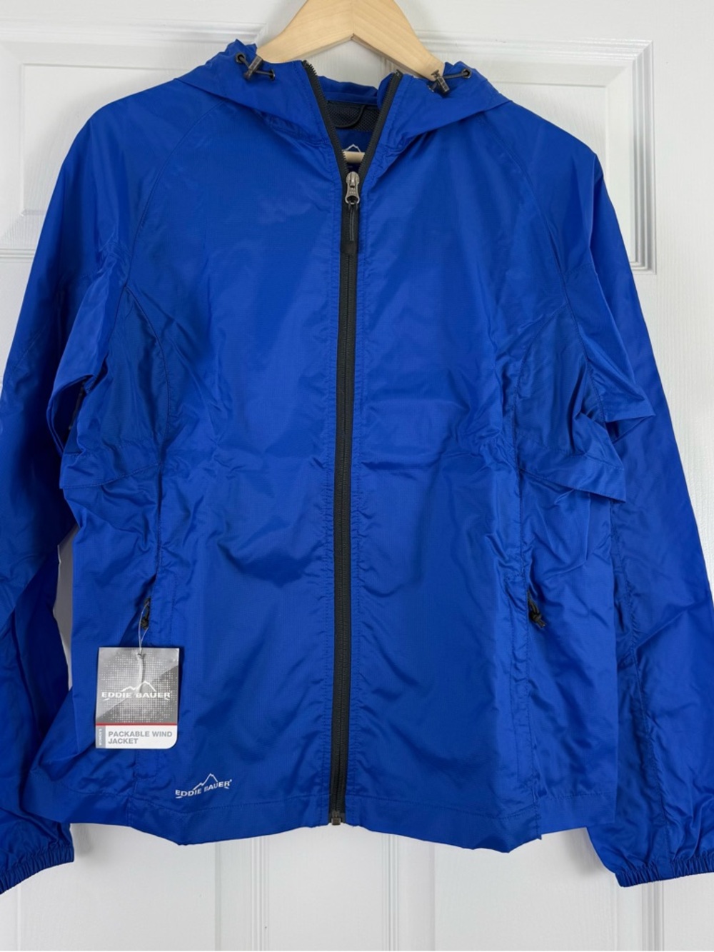 NWT Eddie Bauer Packable Wind Jacket - Royal Blue Size Medium